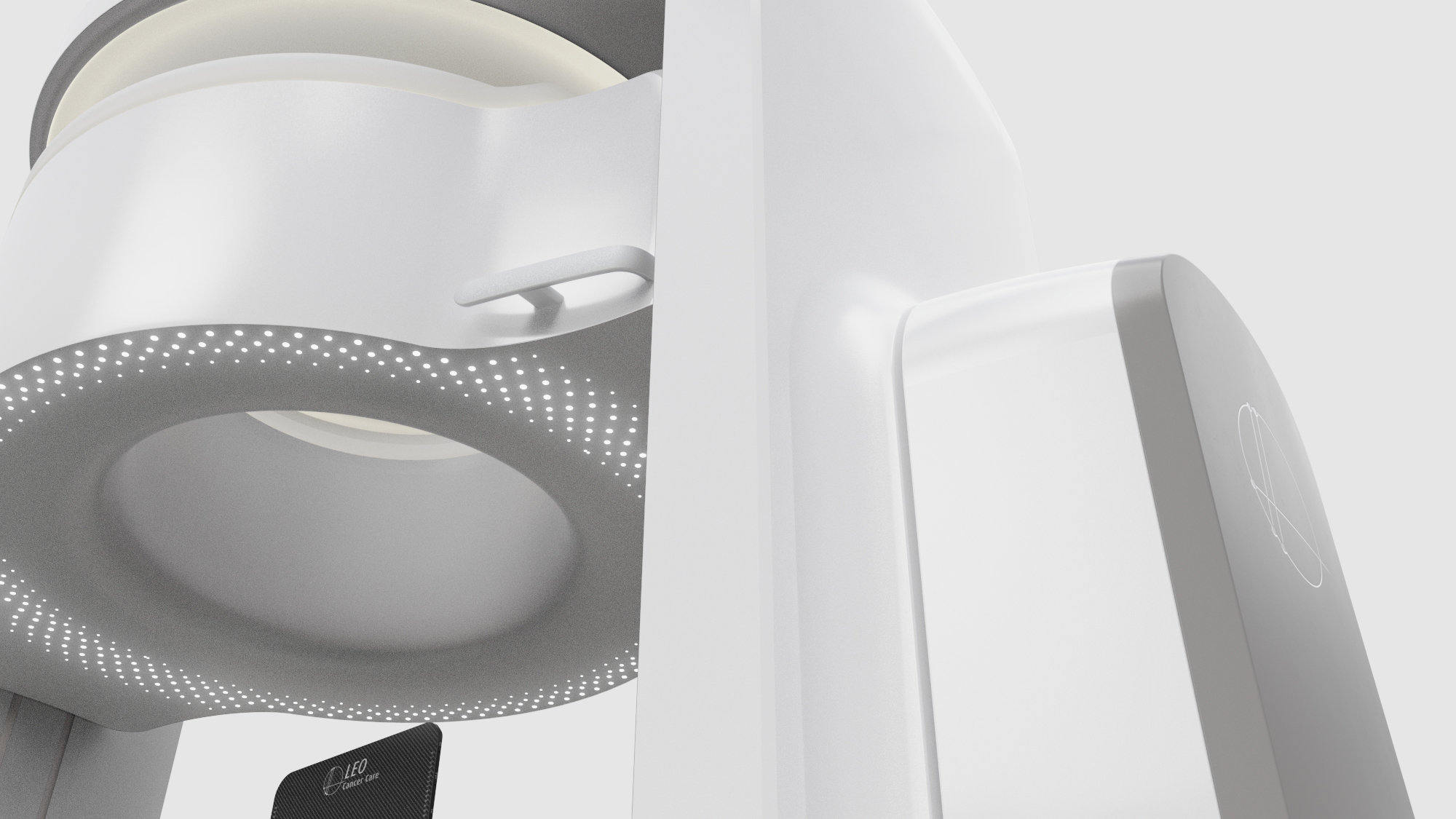 a up close view of the Leo Cancer Care CT scanner